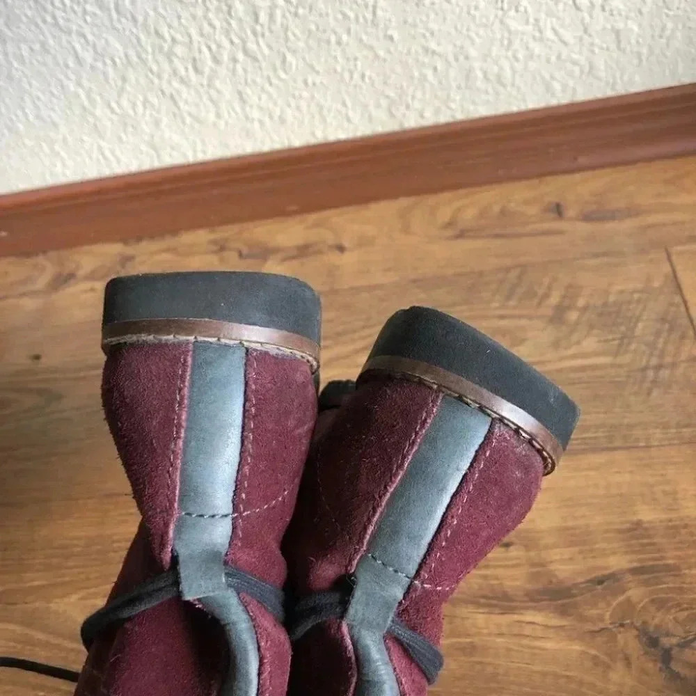 Bussola Kalahari Lady Keely Wine Ankle Lace Up Chukka Suede Red Boots: EU 38 - Picture 7 of 14
